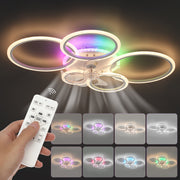 RGB LED Ceiling Fan with Light,Remote Control.