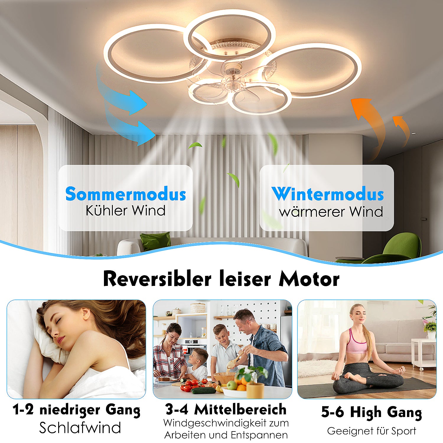 RGB LED Ceiling Fan with Light,Remote Control.
