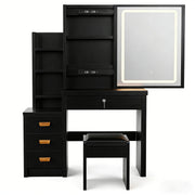 Vanity Desk with Mirror,with LED Lights and Adjustable Brightness