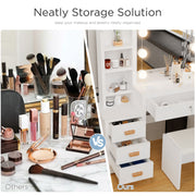 Vanity Table with LED Lights and Adjustable Brightness,80*36*135.5cm