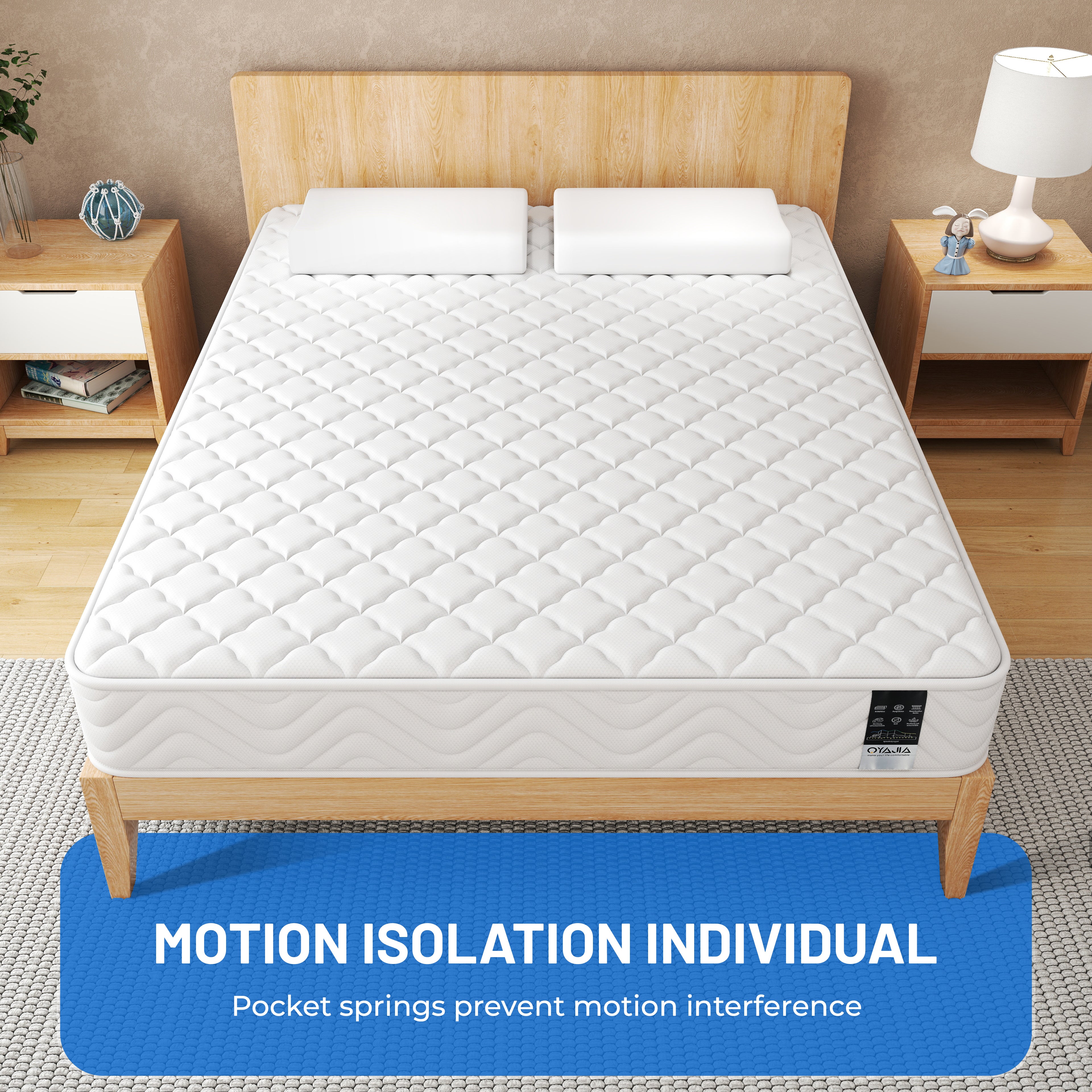 Pocket sprung mattress, 10 layers of high-quality material, 7 zones