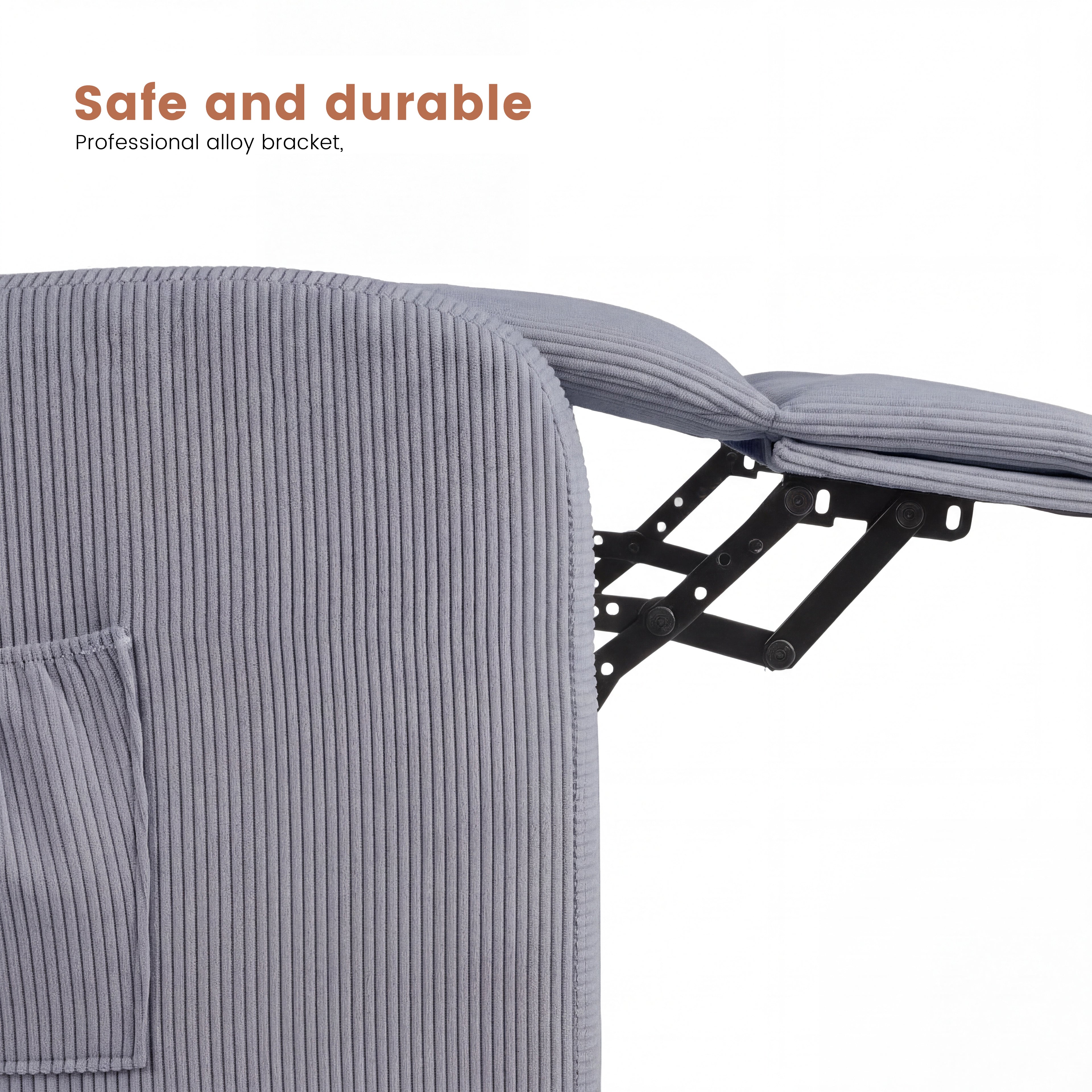 OYAJIA Ergonomic Reclining Lounge Chair with Adjustable Backrest and Side Pocket