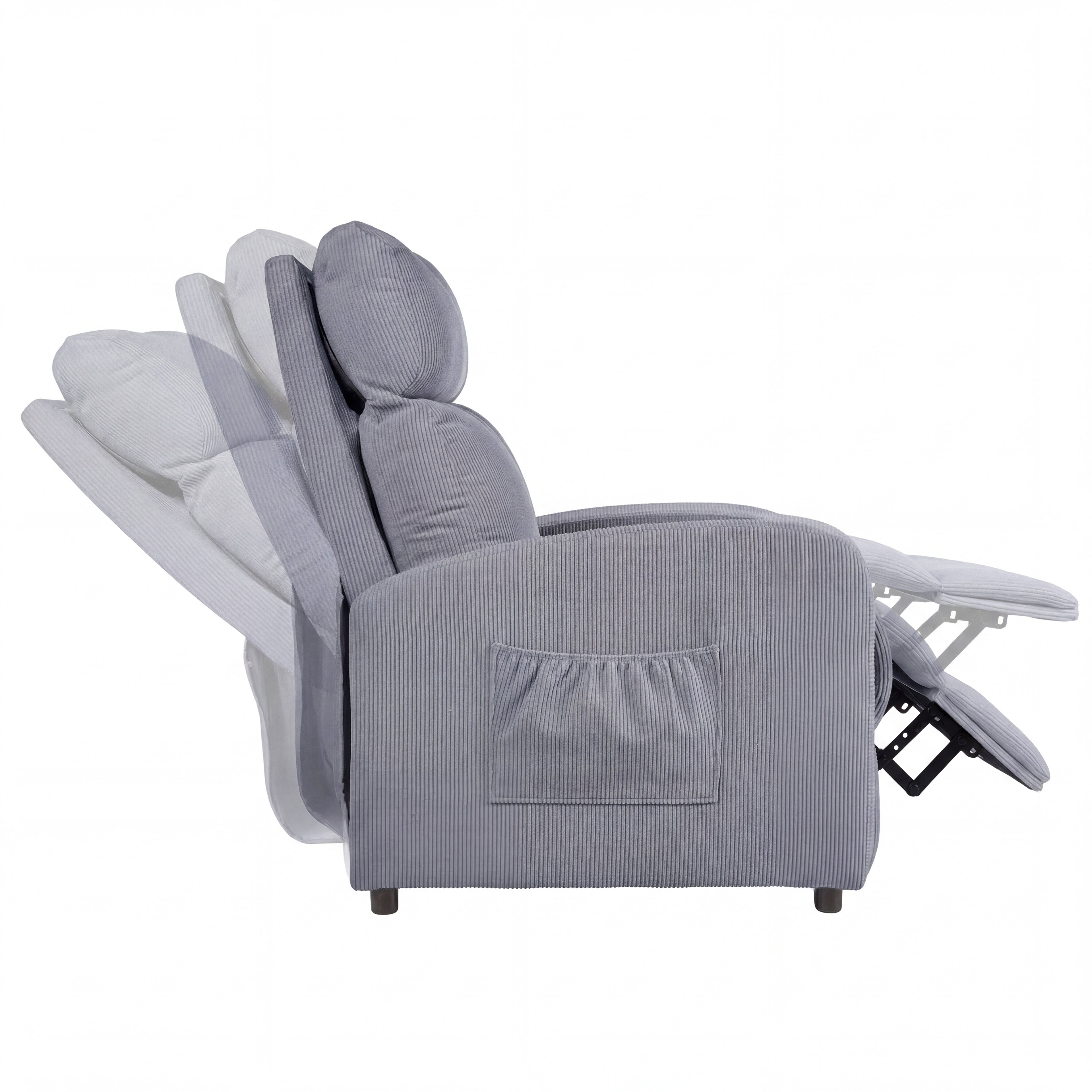 OYAJIA Ergonomic Reclining Lounge Chair with Adjustable Backrest and Side Pocket