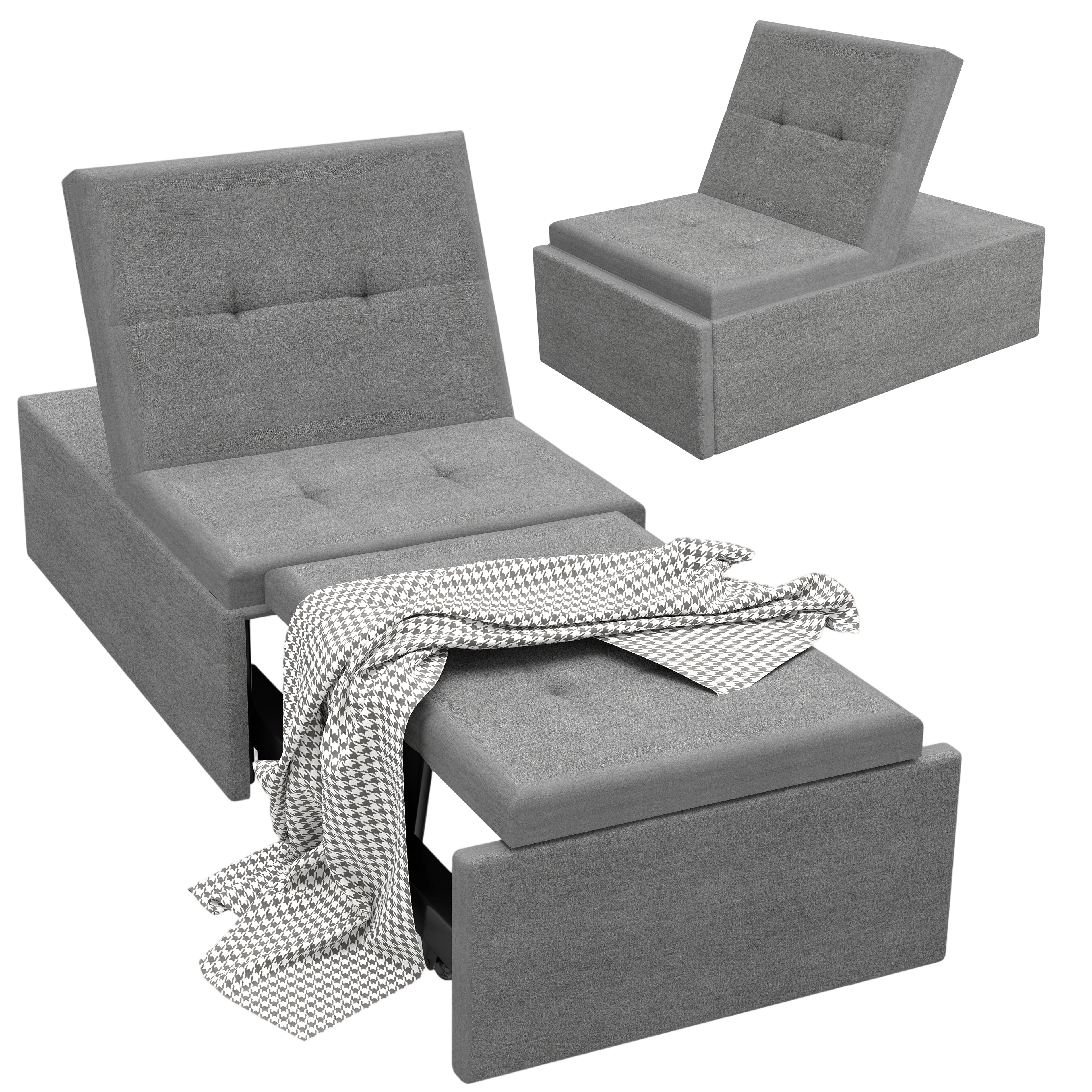 OYAJIA 3-in-1 Convertible Sofa Bed with Adjustable Backrest