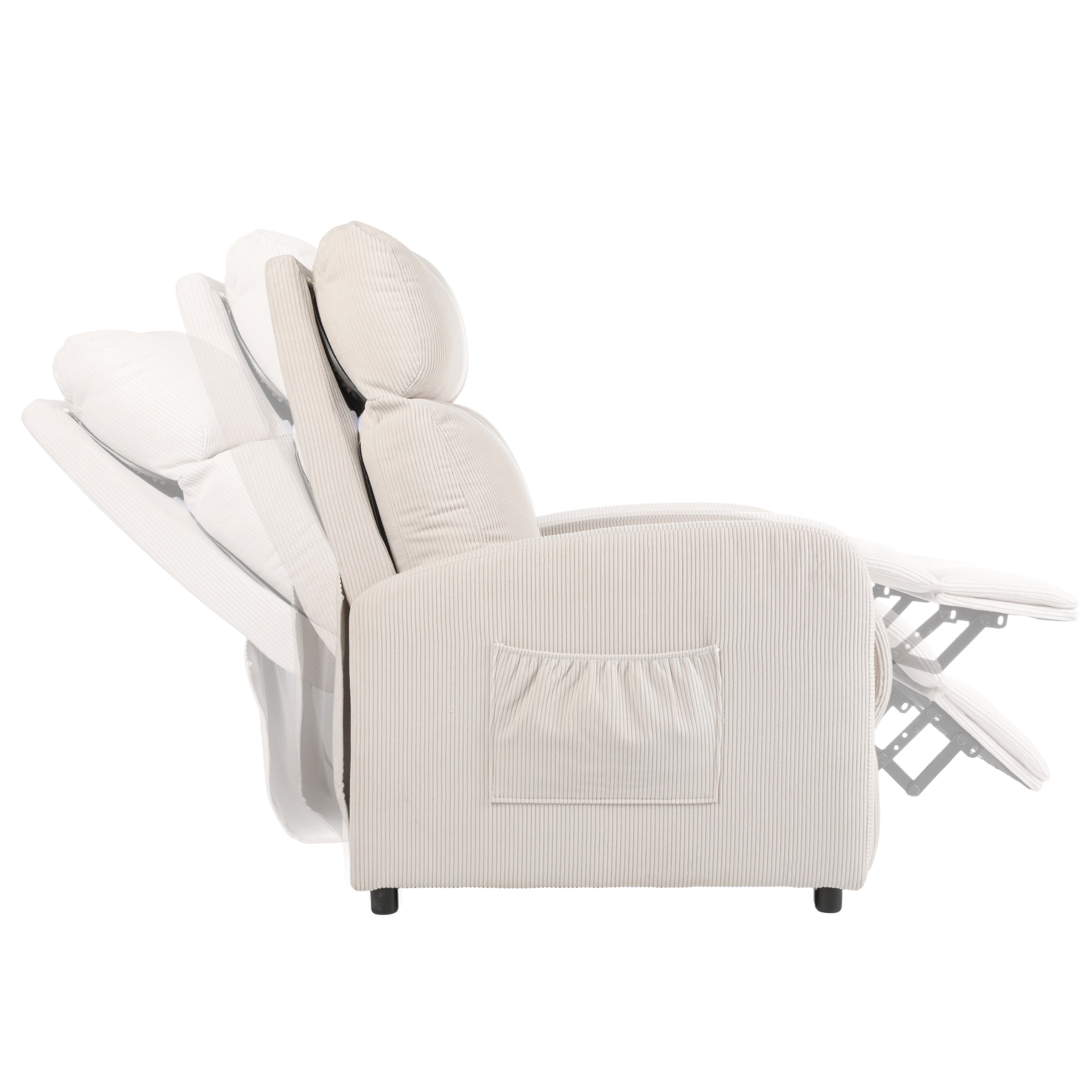 OYAJIA Ergonomic Reclining Lounge Chair with Adjustable Backrest and Side Pocket