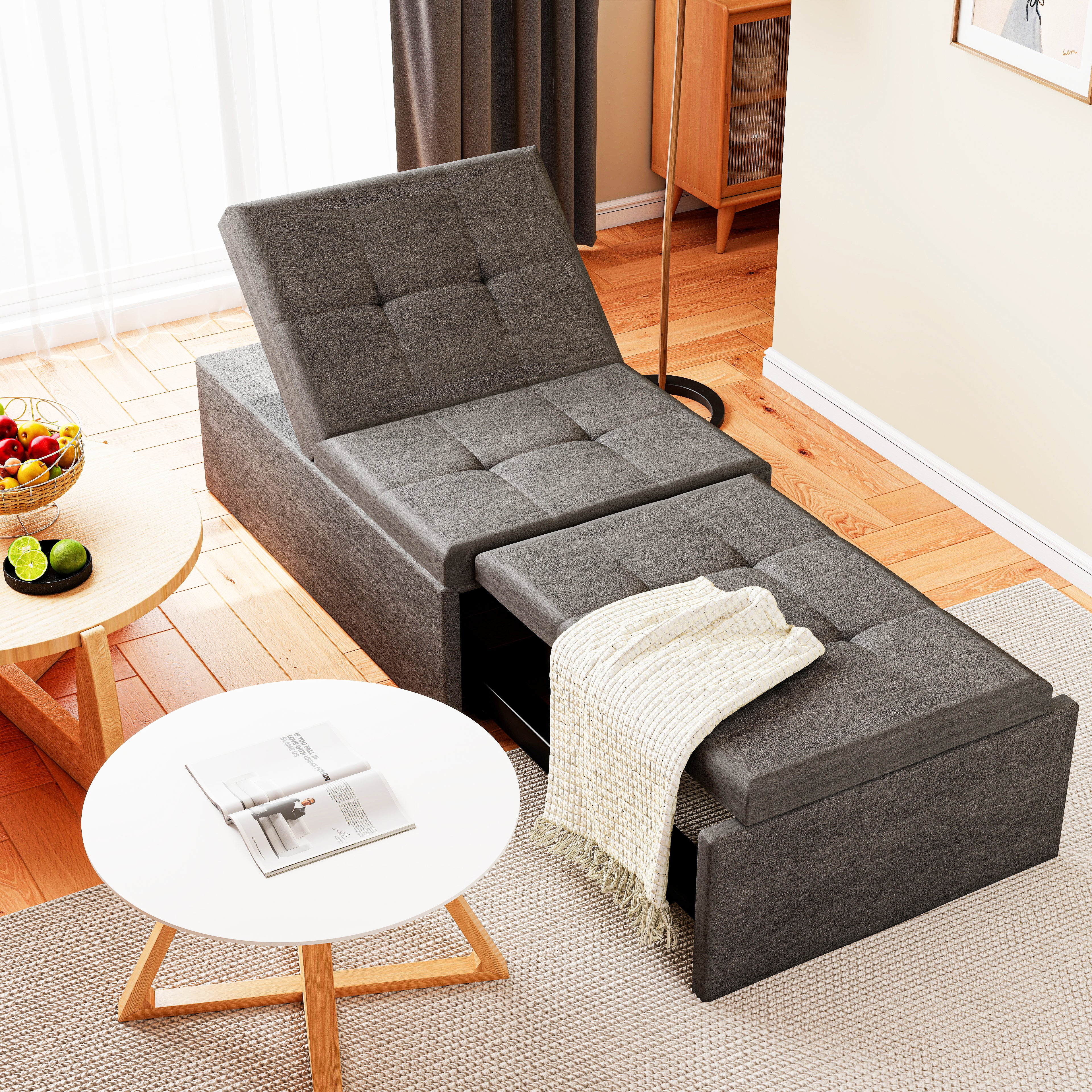 OYAJIA 3-in-1 Convertible Sofa Bed with Adjustable Backrest