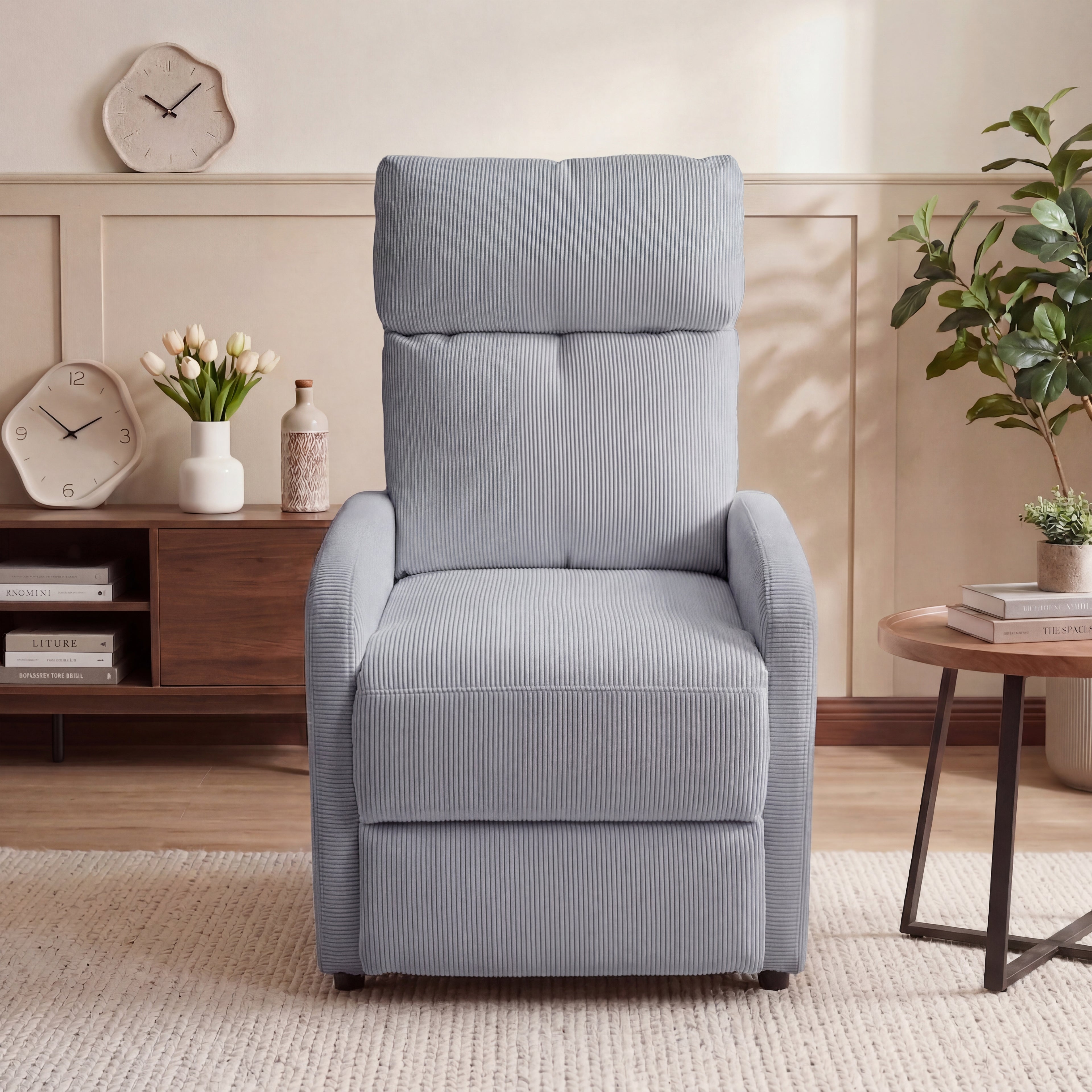 OYAJIA Ergonomic Reclining Lounge Chair with Adjustable Backrest and Side Pocket
