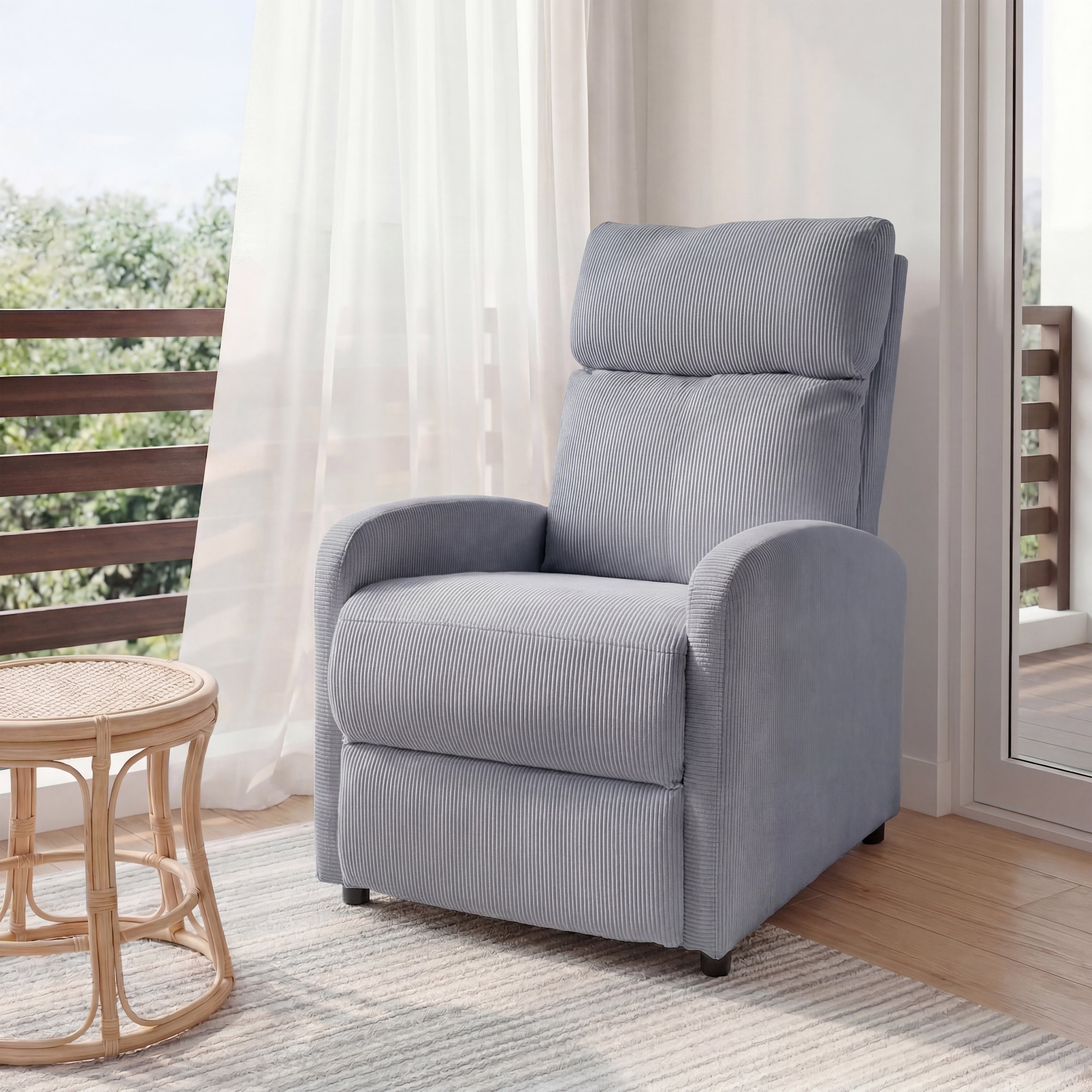 OYAJIA Ergonomic Reclining Lounge Chair with Adjustable Backrest and Side Pocket