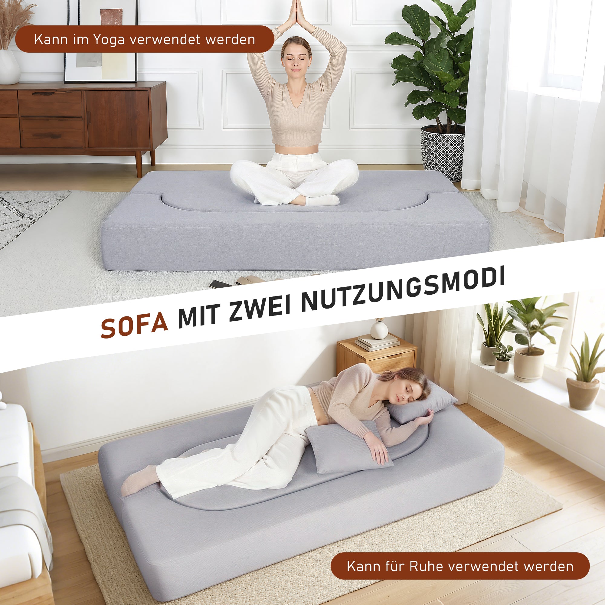 OYAJIA Klappbares Schlafsofa mit zwei Kissen, 193 x 81 cm