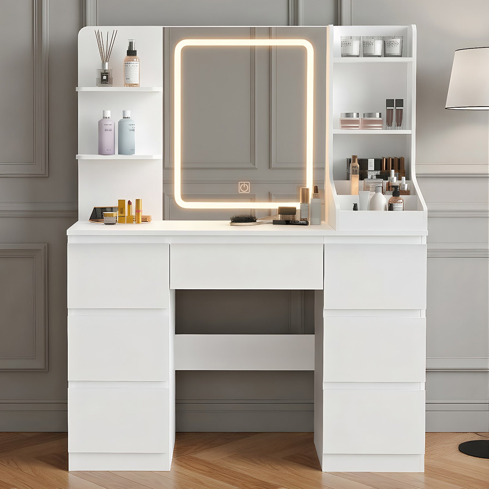 OYAJIA Vanity Dressing Table with Mirror and Storage Drawers