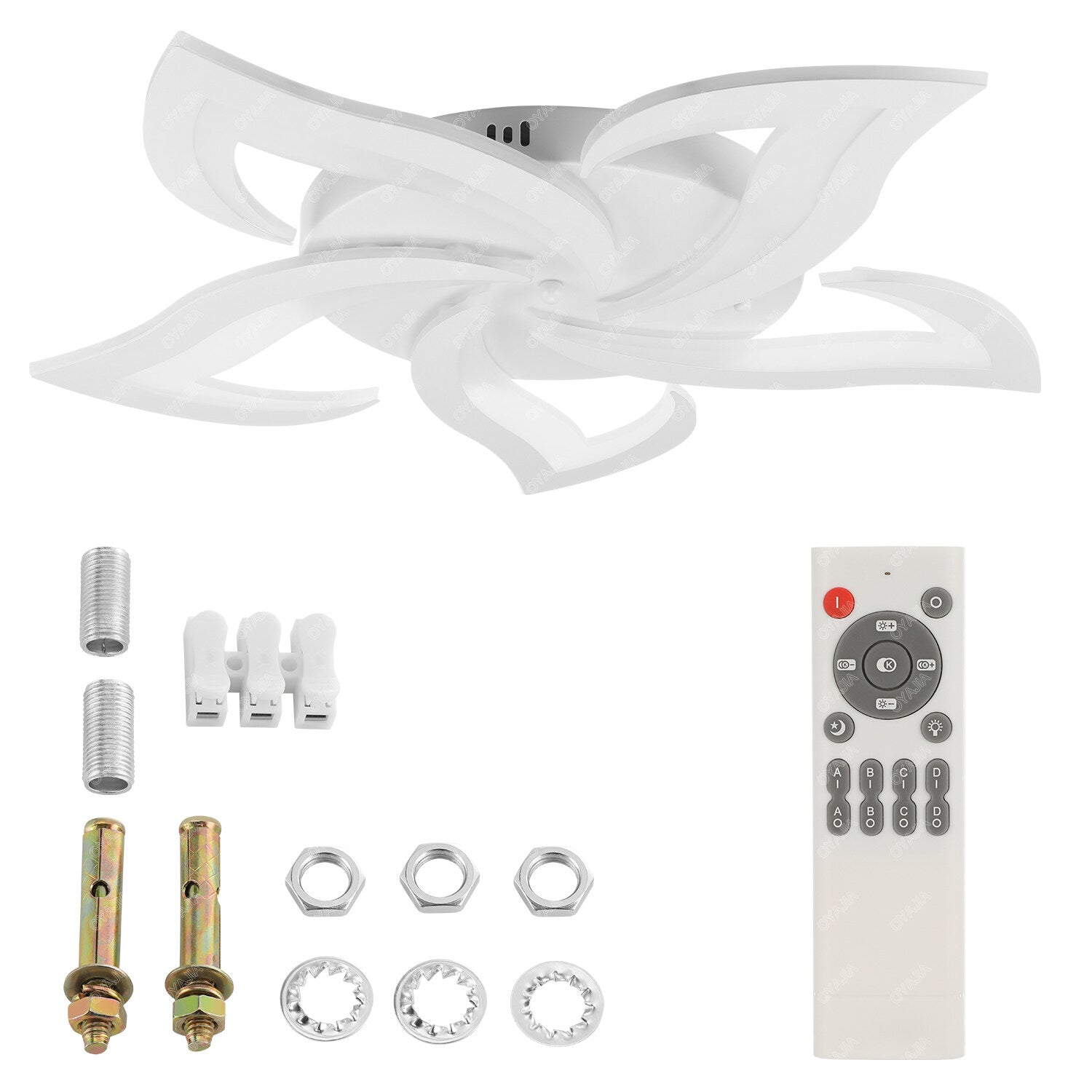 OYAJIA 50W LED Ceiling Light with Remote, Dimmable 3-Color Temperature Modern Flower Design