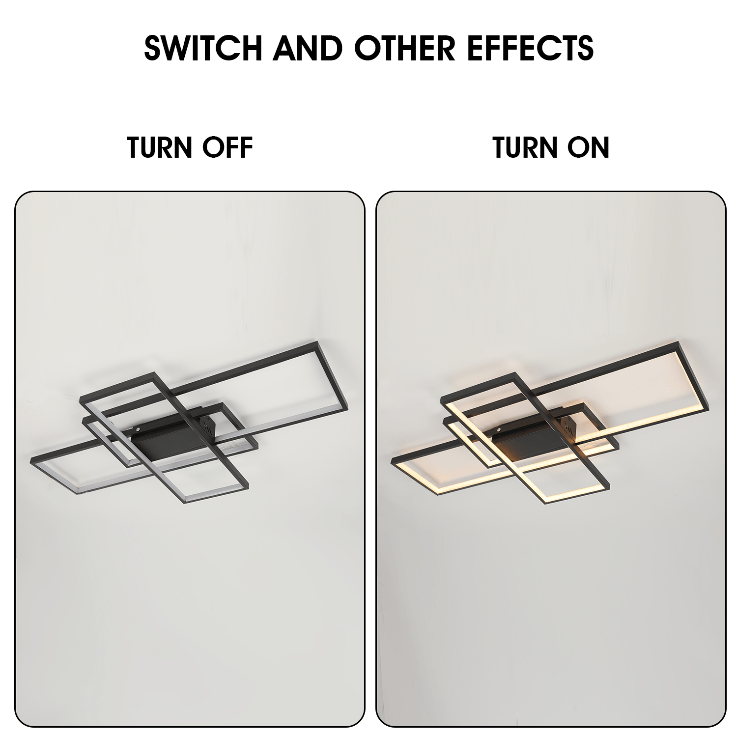 OYAJIA 60W LED Ceiling Light with Remote, Dimmable 90cm Geometric Modern Design