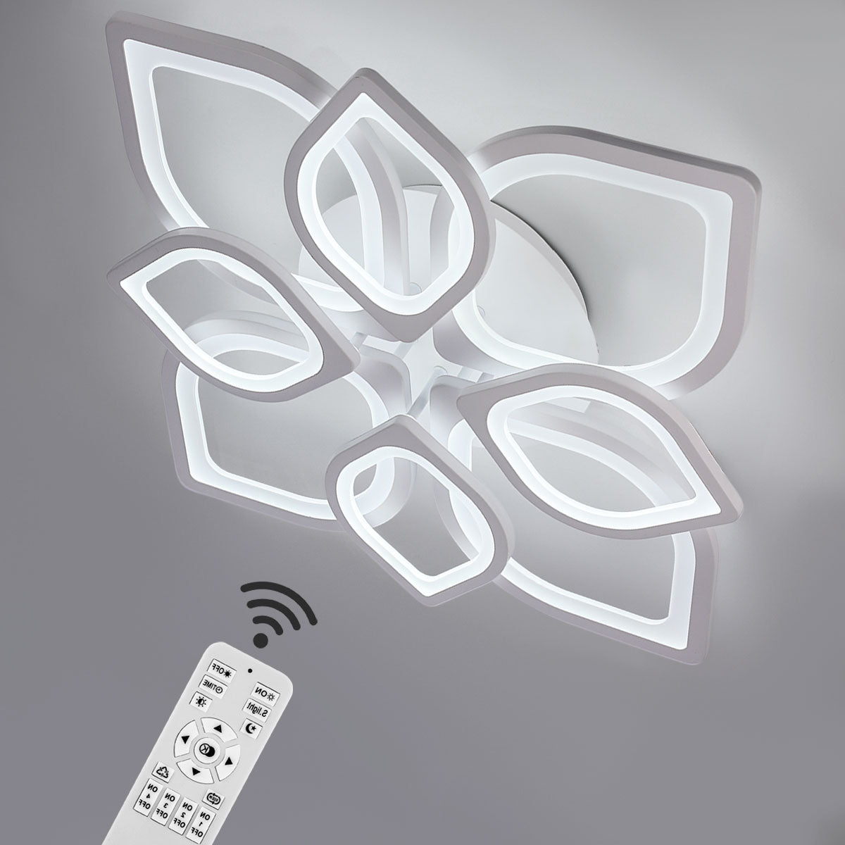 OYAJIA 44W Modern LED Ceiling Light, Dimmable Flower Design with Remote
