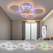 OYAJIA 80W RGB LED Ceiling Light with Remote, Dimmable Modern Flower Design