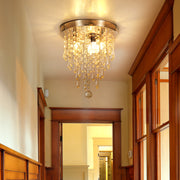 OYAJIA Crystal Ceiling Chandelier with Three G9 Sockets, Chrome Modern Design