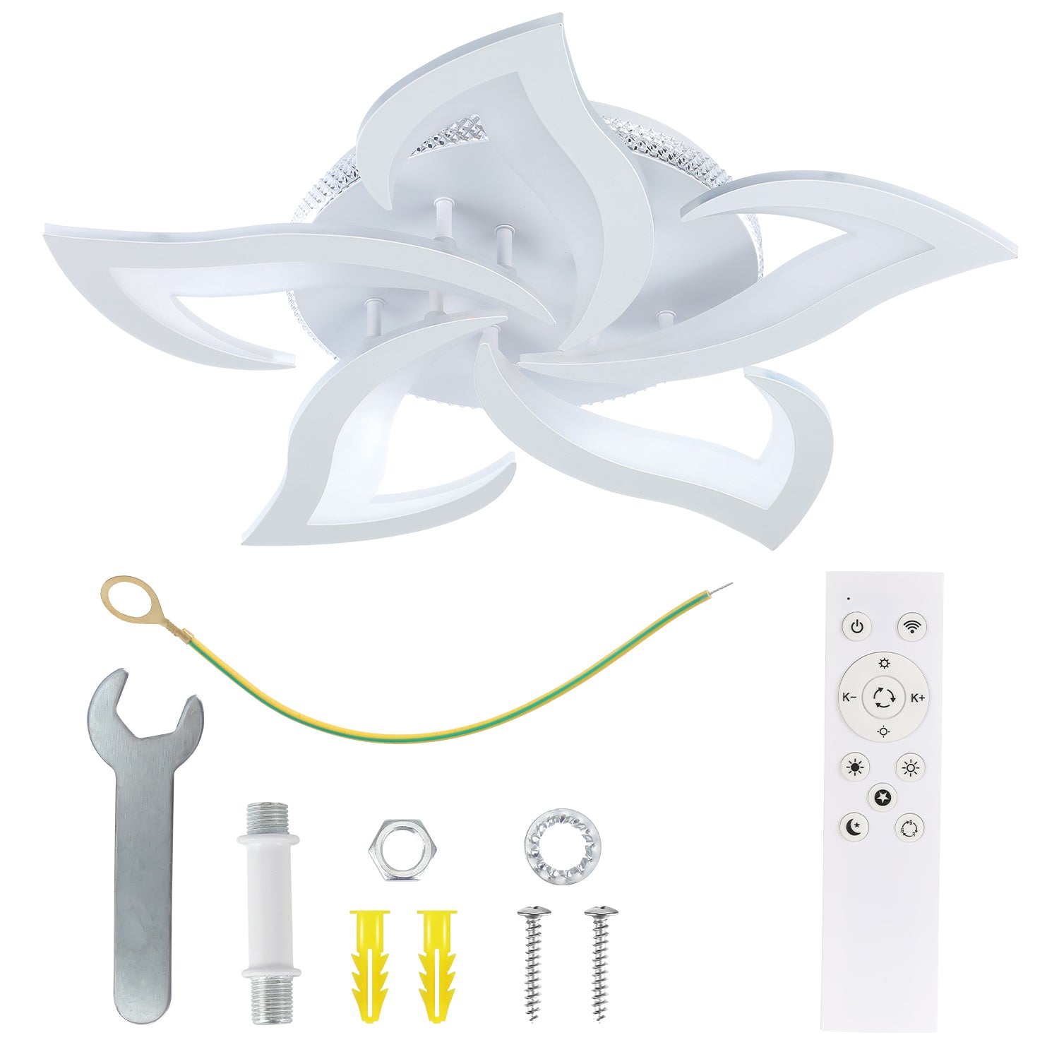 OYAJIA Dimmable RGB LED Ceiling Light with Remote, Modern Flower Design