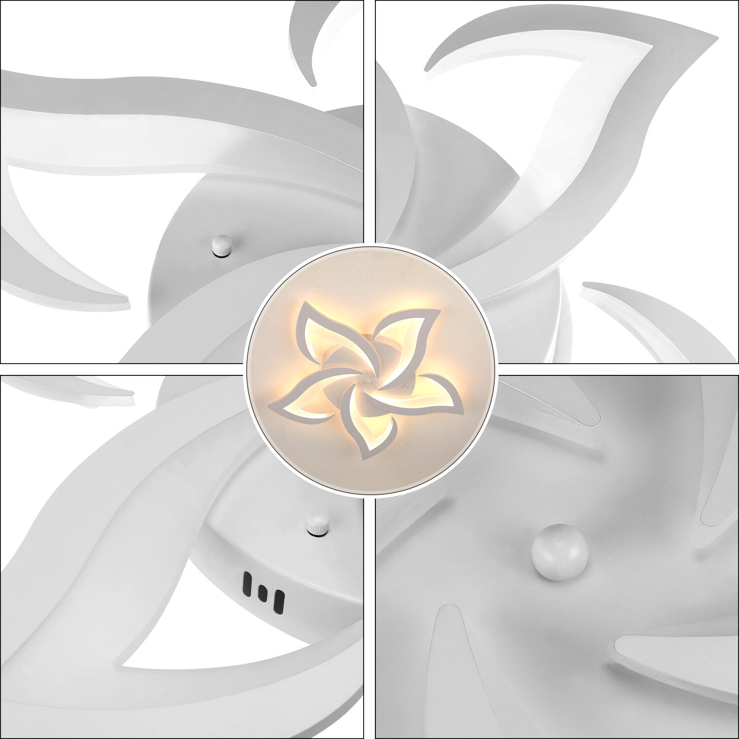 OYAJIA 50W LED Ceiling Light with Remote, Dimmable 3-Color Temperature Modern Flower Design