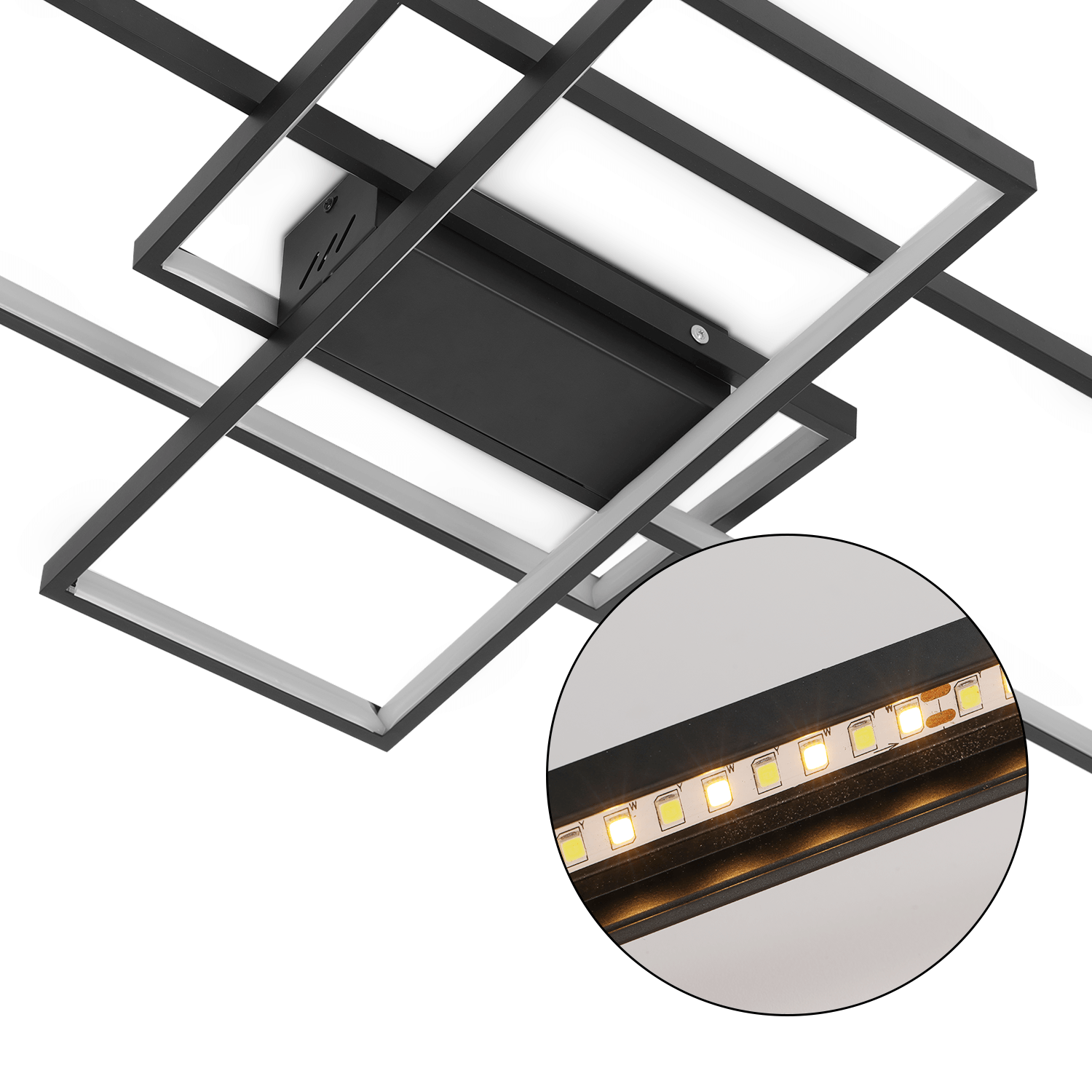 OYAJIA 60W LED Ceiling Light with Remote, Dimmable 90cm Geometric Modern Design