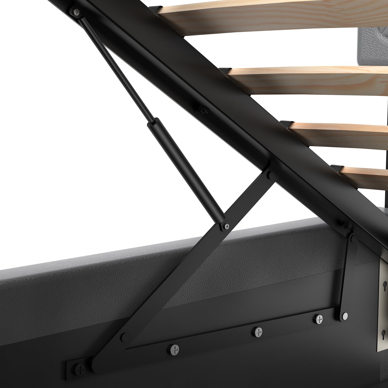 OYAJIA 140 × 200cm Upholstered Storage Bed with Hydraulic Lift and Headboard