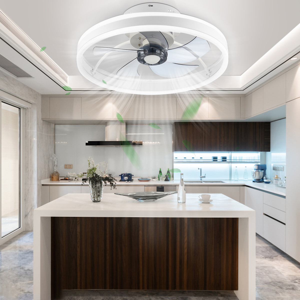 OYAJIA 35W Ceiling Fan with Dimmable LED Light