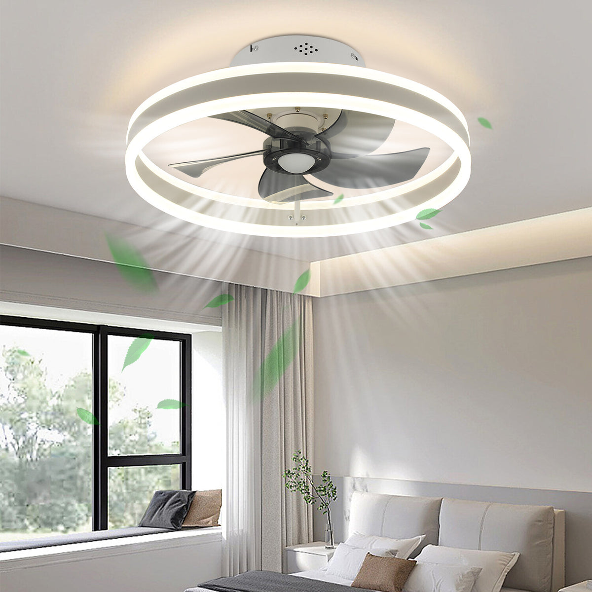 OYAJIA 35W Ceiling Fan with Dimmable LED Light