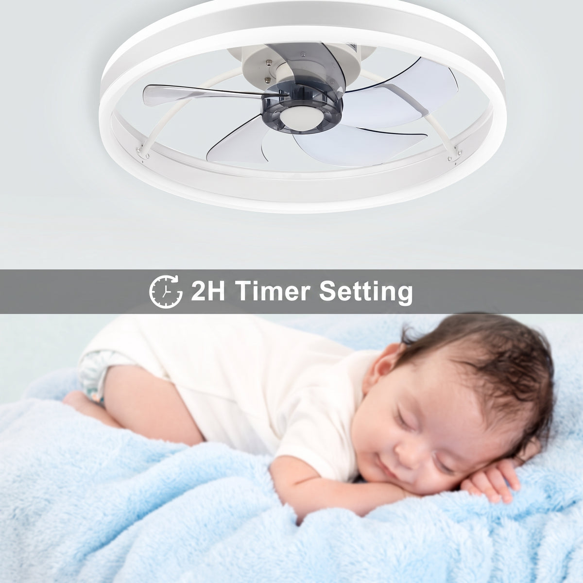 OYAJIA 35W Ceiling Fan with Dimmable LED Light