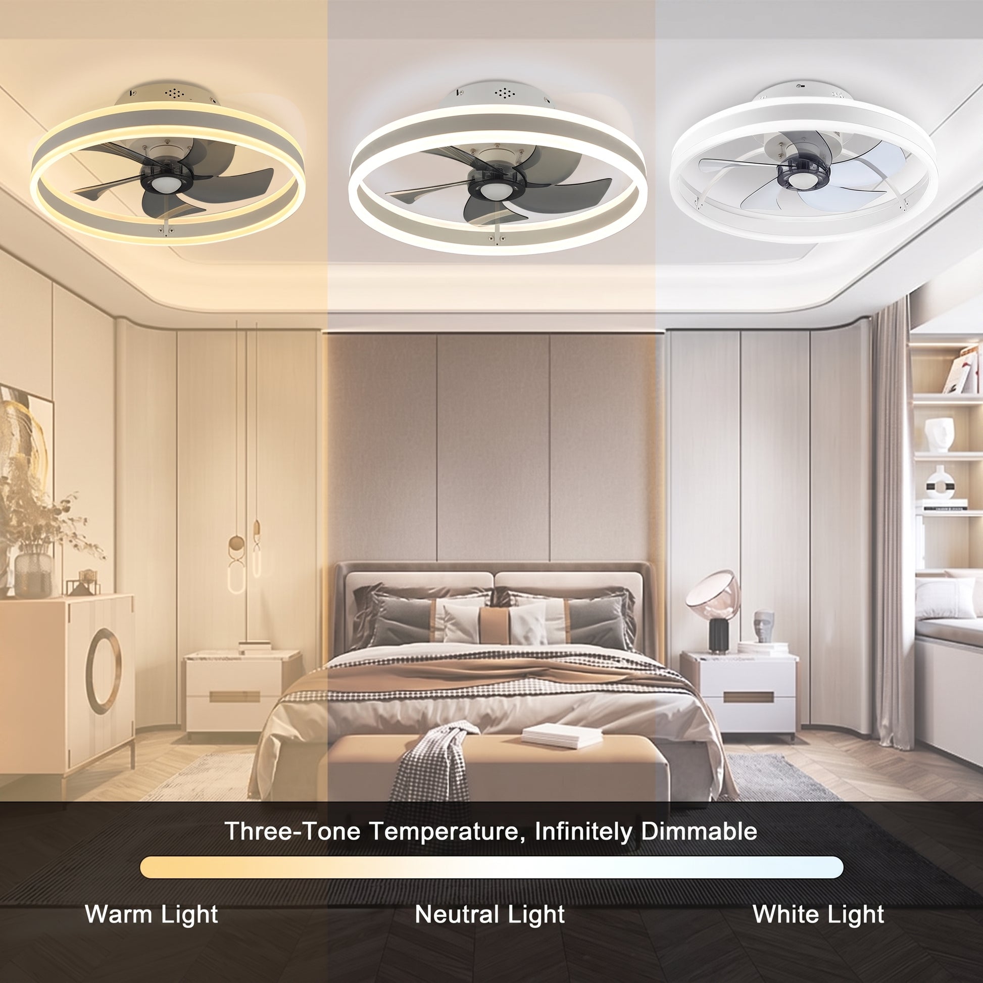 OYAJIA 35W Ceiling Fan with Dimmable LED Light
