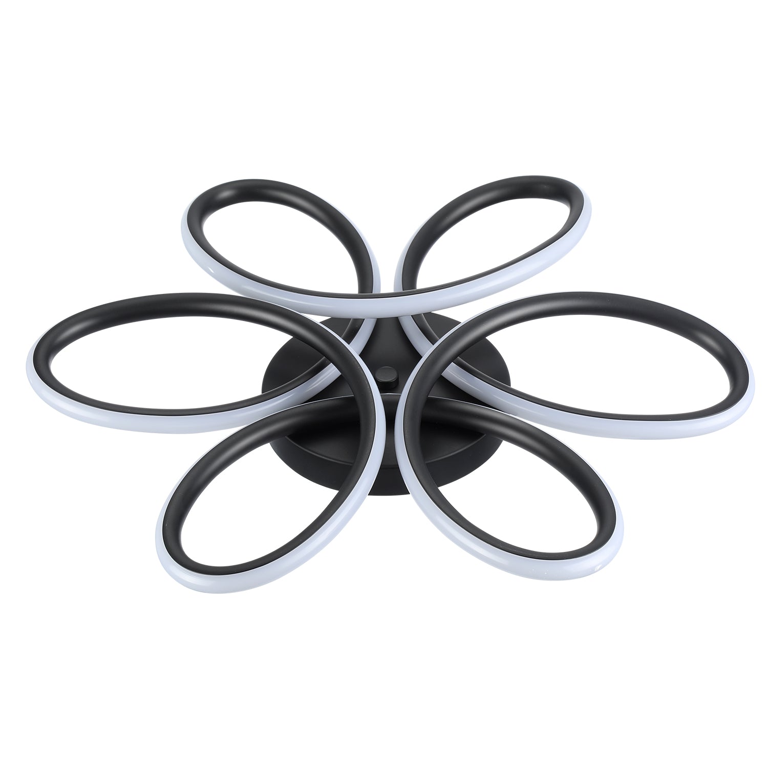 OYAJIA Modern Black Flower Ceiling Light, Integrated LED 3000K Warm White