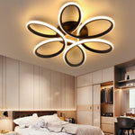 OYAJIA 36W/60W Modern Black Flower Ceiling Light, Integrated LED 3000K Warm White