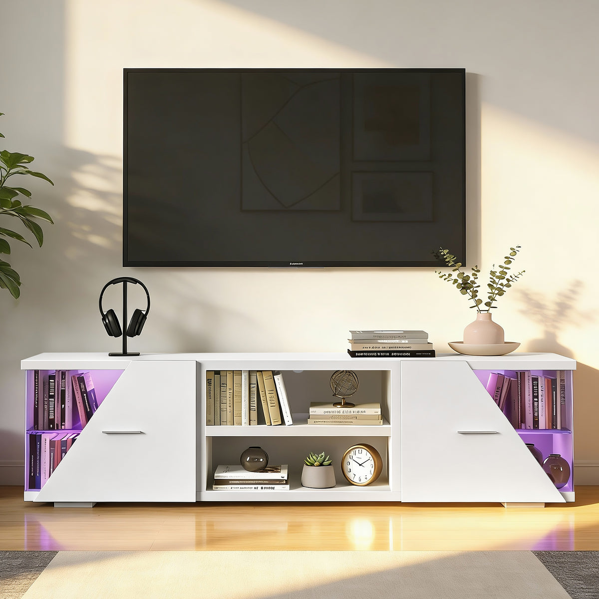 OYAJIA 150cm TV Stand with LED Lights