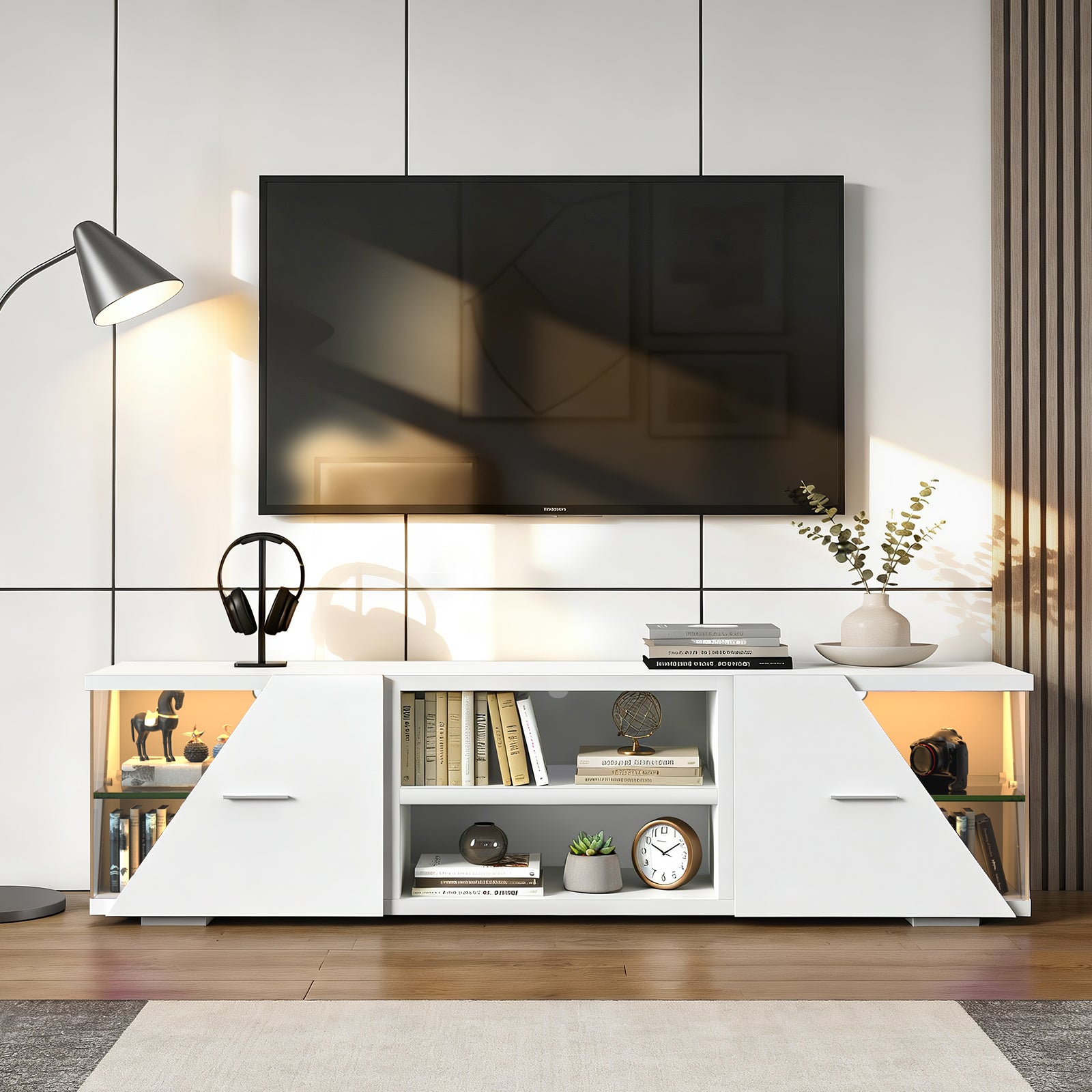 OYAJIA 150cm TV Stand with LED Lights