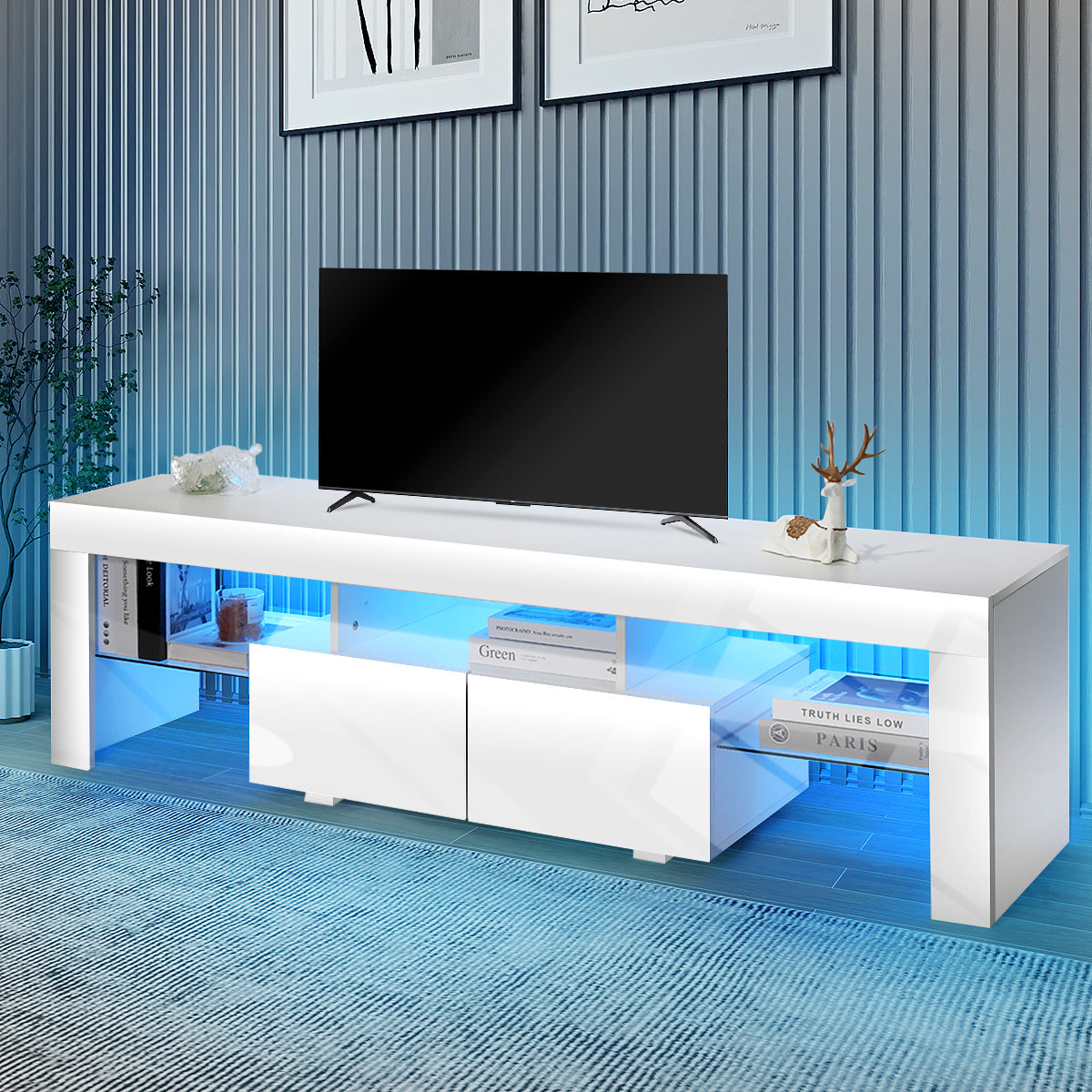 OYAJIA 160cm TV Stand with RGB LED Lights