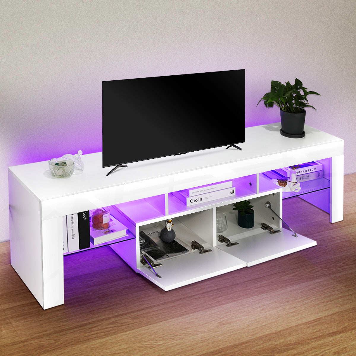 OYAJIA 160cm TV Stand with RGB LED Lights
