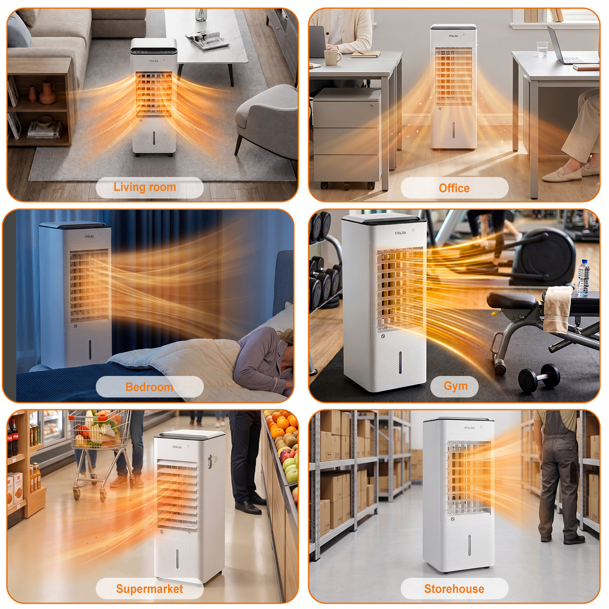 OYAJIA 2-in-1 Space Heater and Fan with ECO Mode