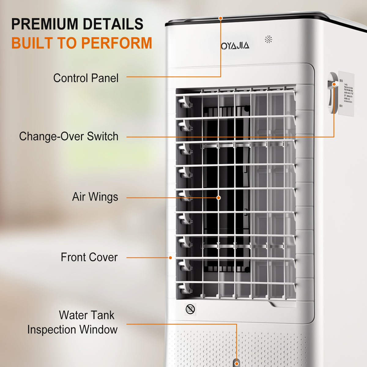 OYAJIA 2-in-1 Space Heater and Fan with ECO Mode