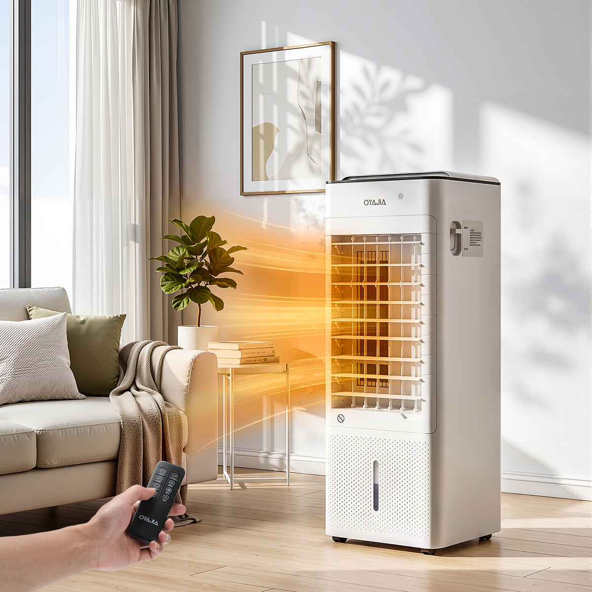OYAJIA 2-in-1 Space Heater and Fan with ECO Mode