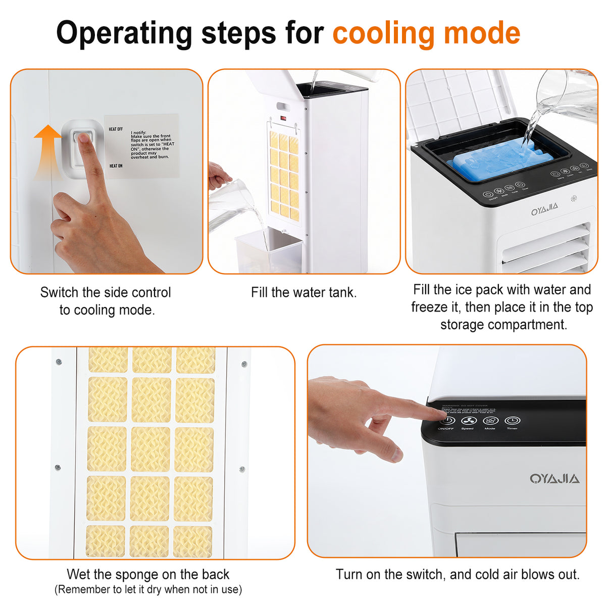 OYAJIA 2-in-1 Space Heater and Fan with ECO Mode