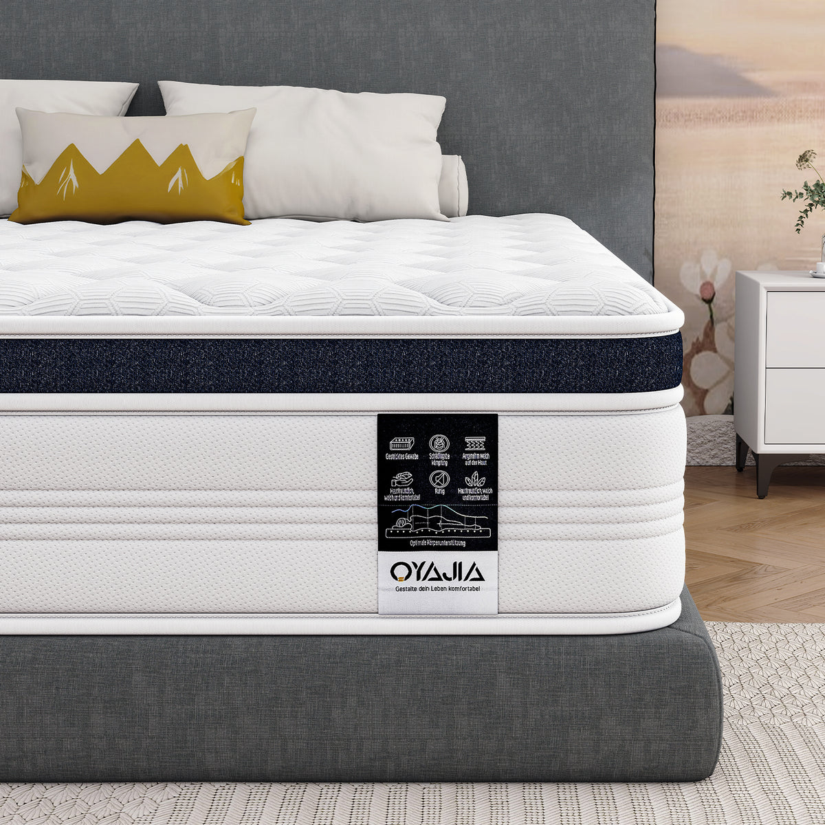 OYAJIA 23cm Pocket Spring Mattress