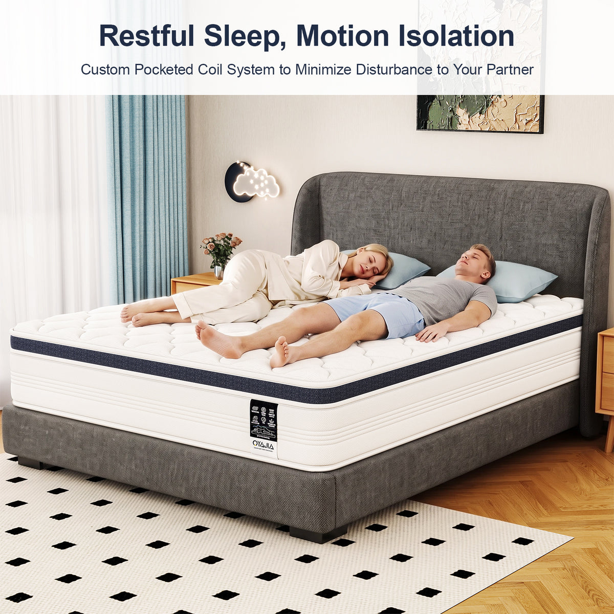 OYAJIA 23cm Pocket Spring Mattress