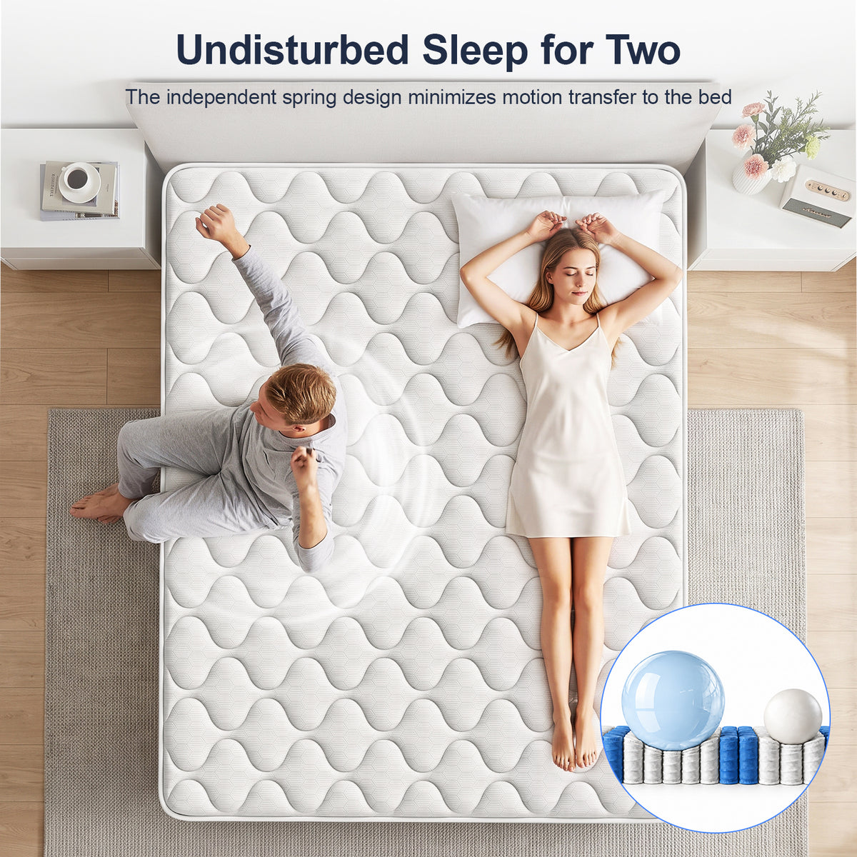 OYAJIA 23cm Pocket Spring Mattress