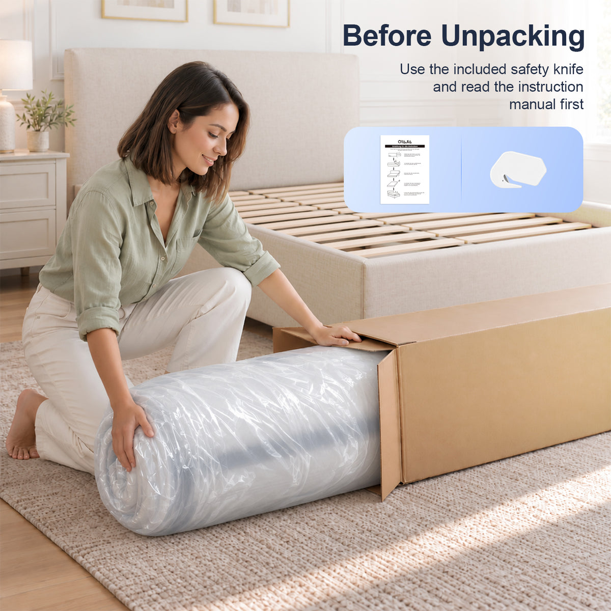 OYAJIA 23cm Pocket Spring Mattress