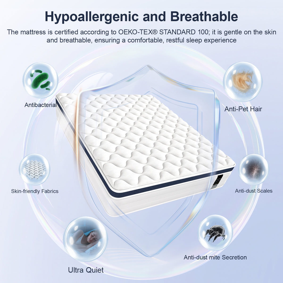 OYAJIA 23cm Pocket Spring Mattress