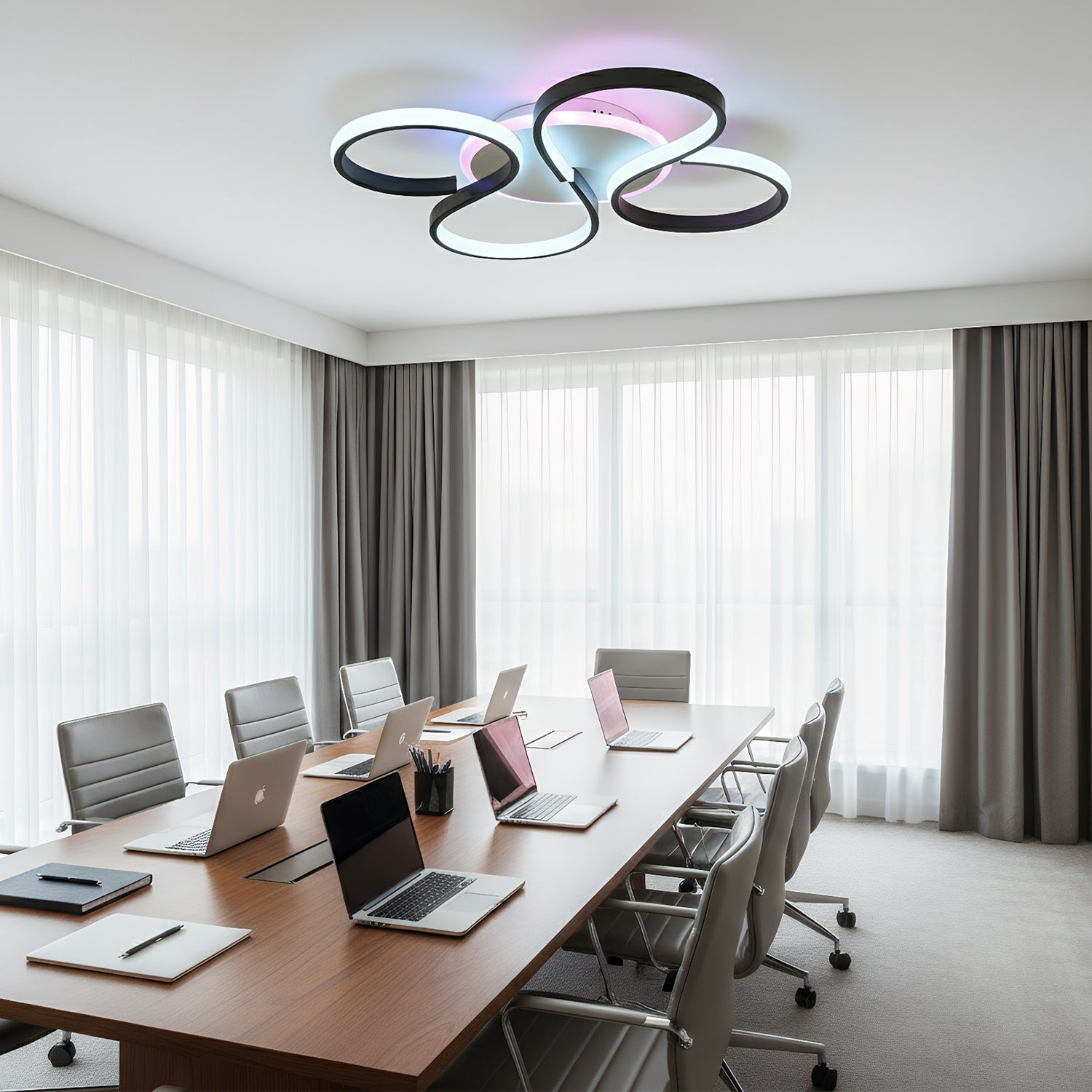OYAJIA 35W RGB LED Ceiling Light with Remote Control, Dimmable 3000-6000K and Modern Knot Design
