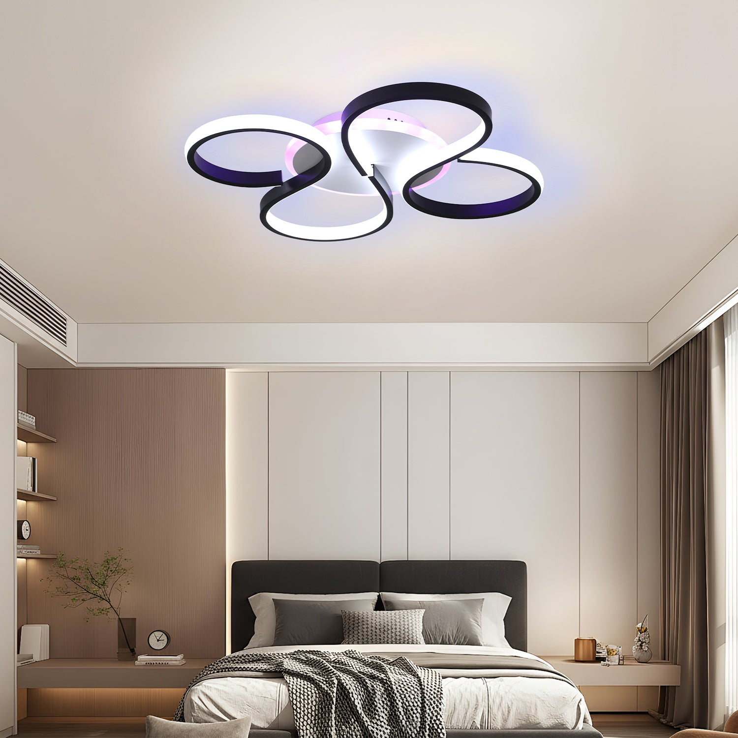 OYAJIA 35W RGB LED Ceiling Light with Remote Control, Dimmable 3000-6000K and Modern Knot Design