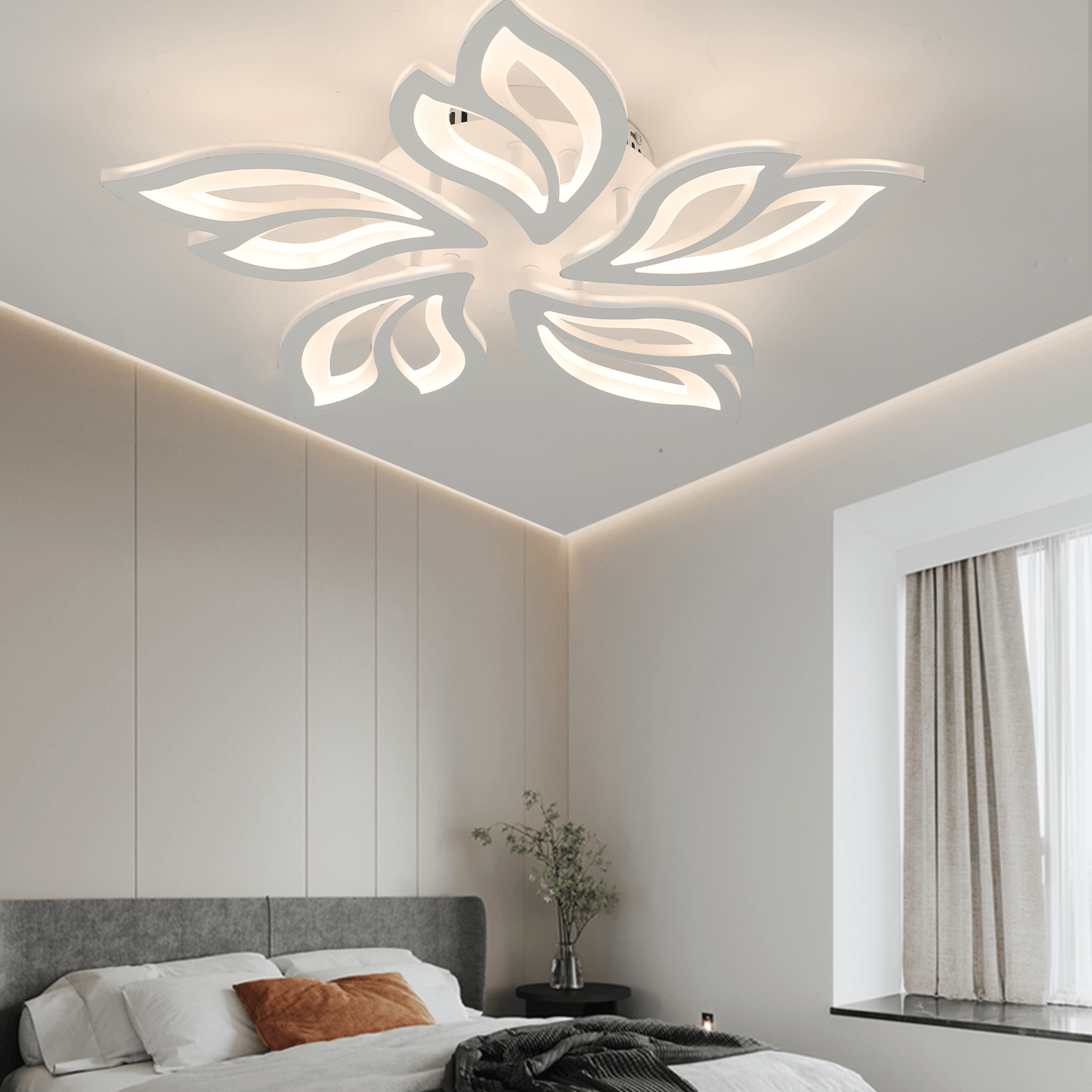 OYAJIA Modern LED Ceiling Light with Remote Control, Dimmable Warm, 3 Lighting Modes