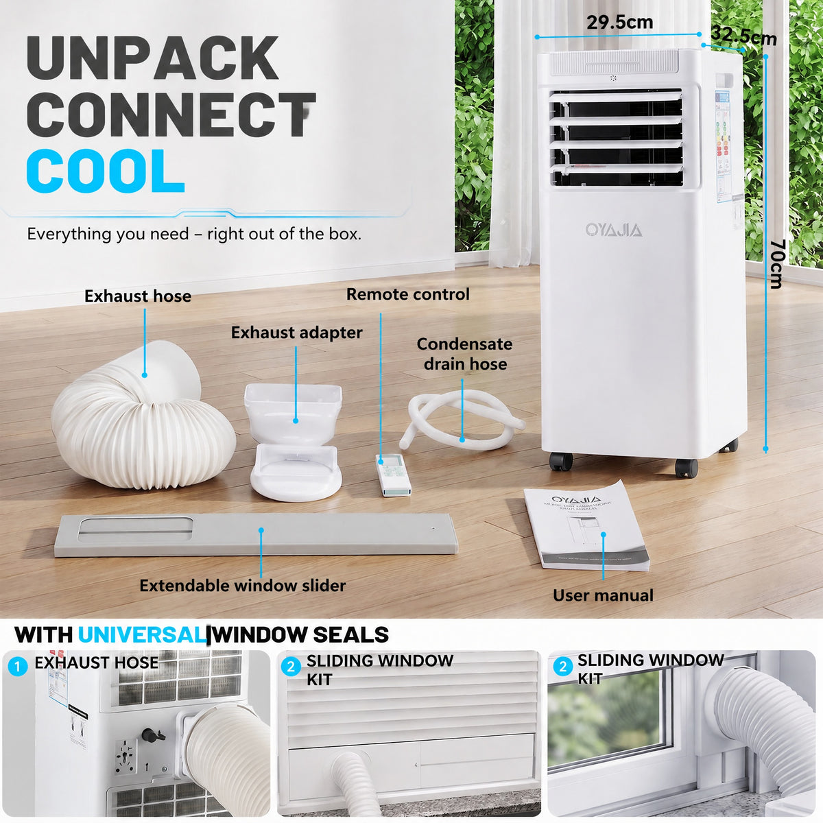 OYAJIA 4-in-1 Portable Air Conditioner with Heating