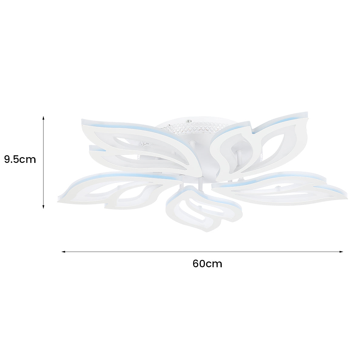 OYAJIA 54W RGB LED Ceiling Light with Remote Control, Dimmable 3000-6500K Floral Design