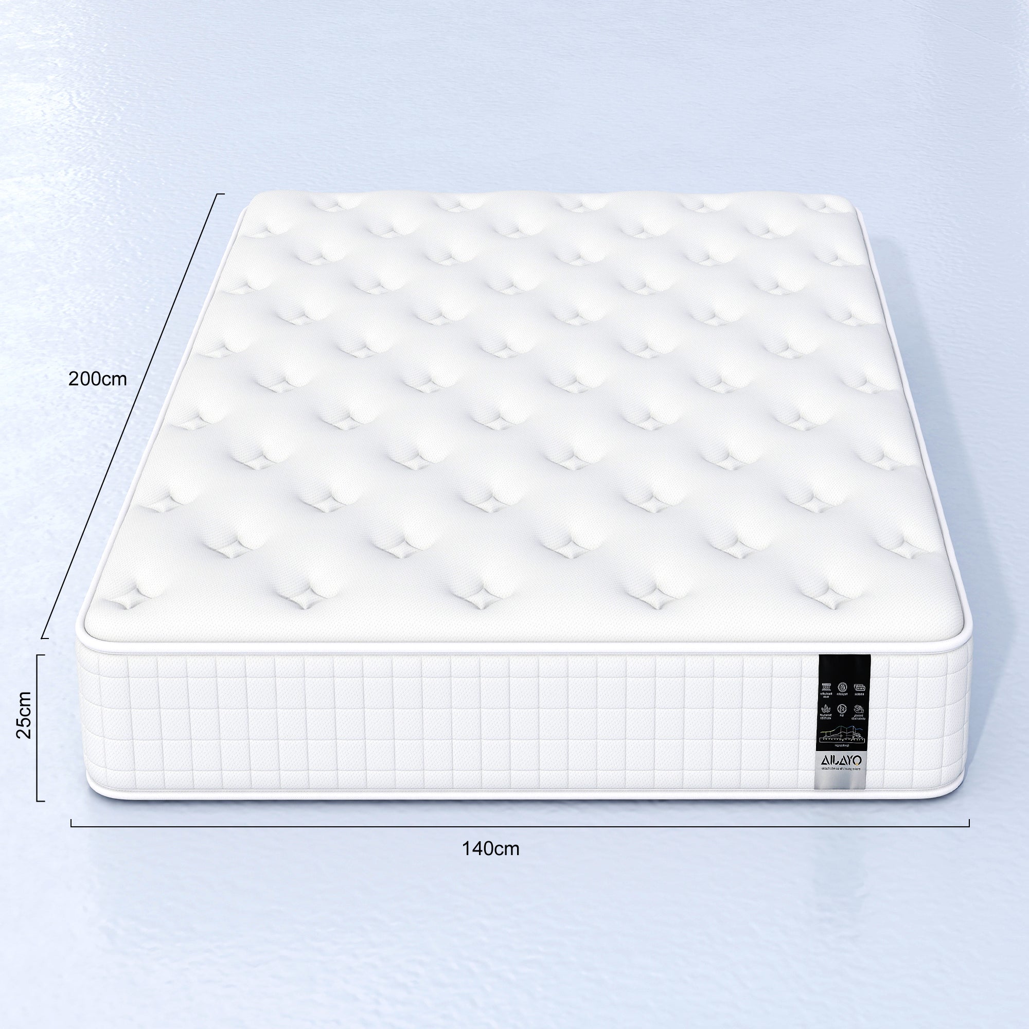 OYAJIA 7-Zone Pocket Spring Mattress with 10-Layer Construction