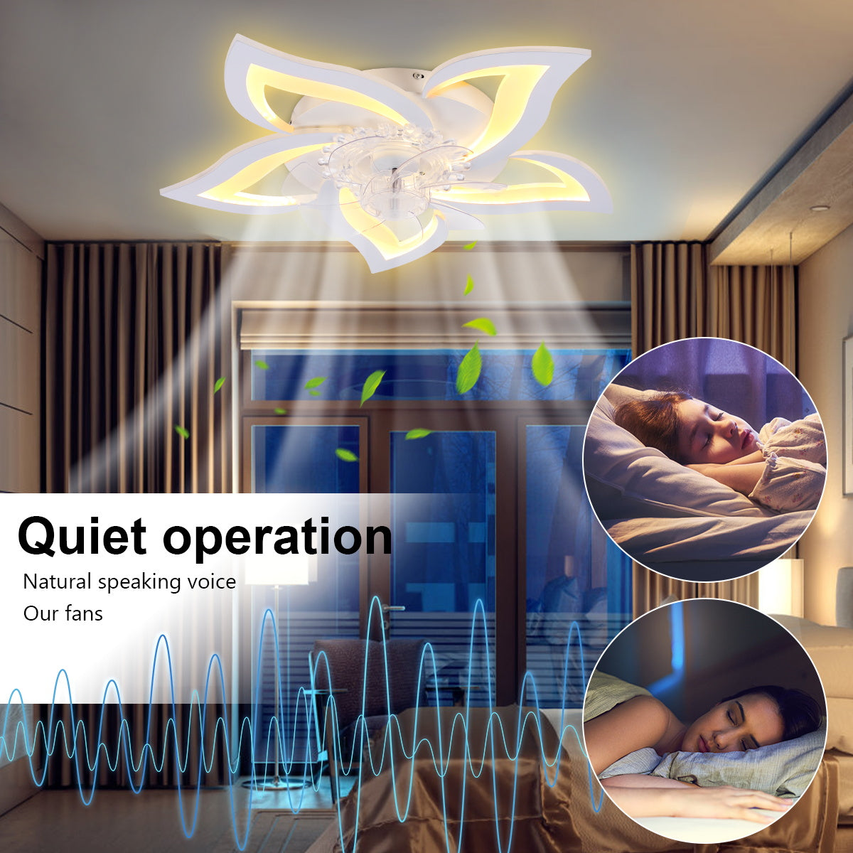 OYAJIA 75W LED ceiling fan with dimmable light