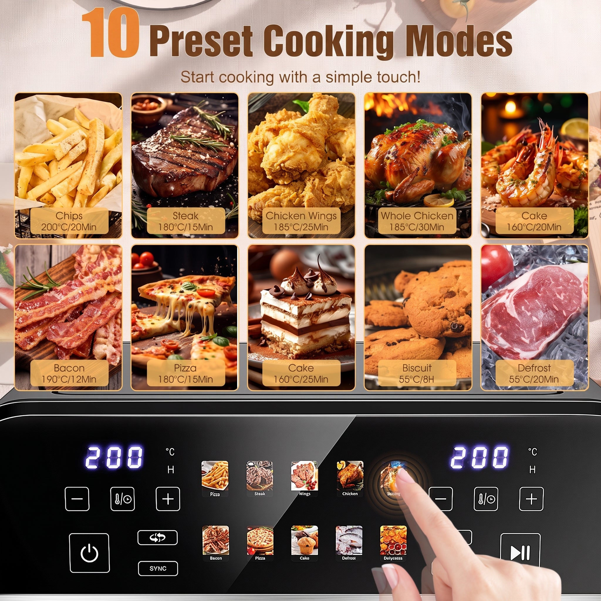 OYAJIA 9L Dual zoneair fryer with window